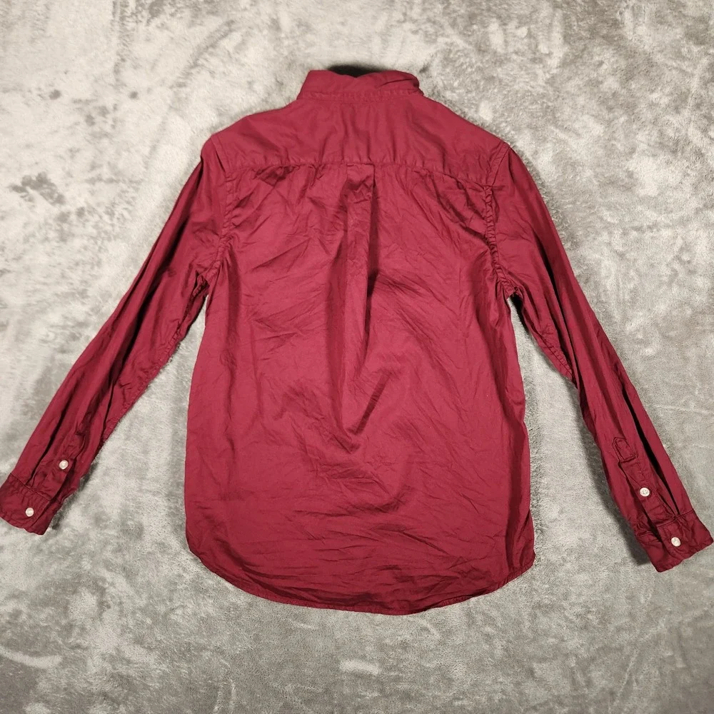 Ralph Lauren Shirt Boys Large 14-16 Burgundy Button-down Long Sleeve EUC